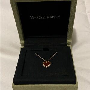 Van Cleef & Arpels Gold and Red Heart Necklace